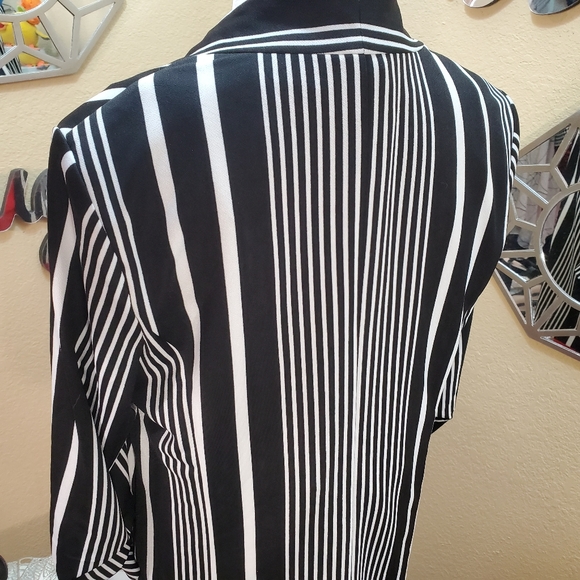 NYCC Black & White Striped Blazer sz M - Picture 11 of 12